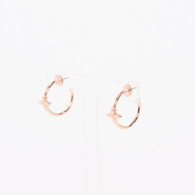 Louis Vuitton Pink Gold & Diamond Idylle Blossom Small Hoop Earrings - Blue Spinach