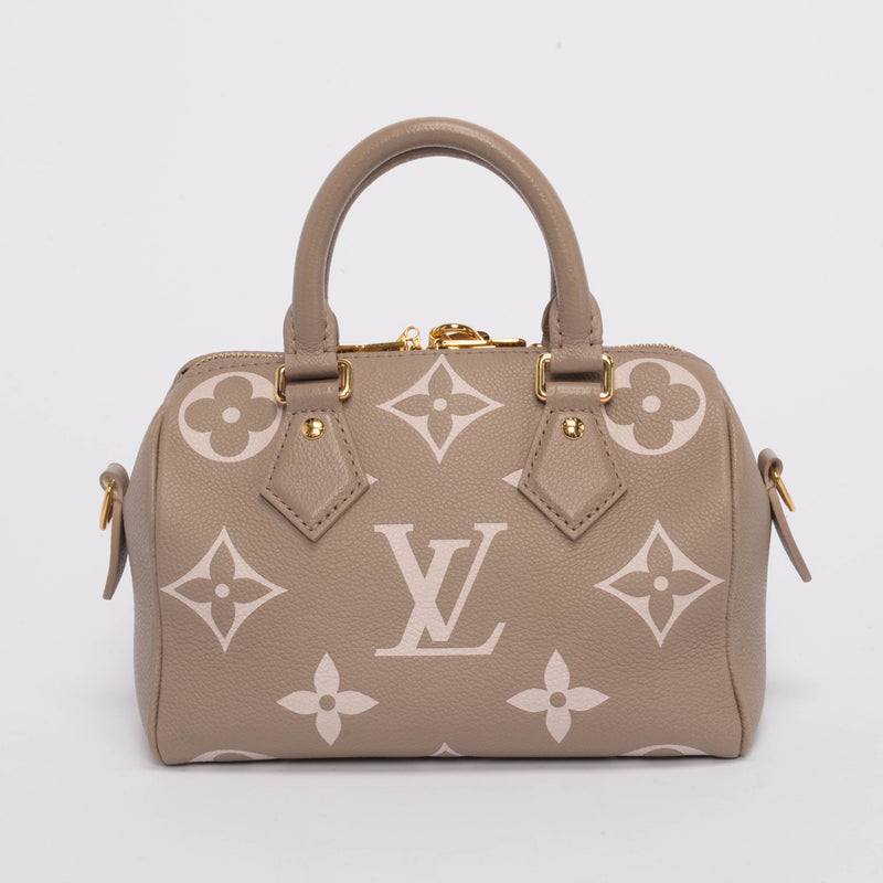 Louis Vuitton Tourterelle & Creme Empreinte Speedy Bandouliere 20 - Blue Spinach