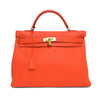 Hermes Capucine Togo Kelly 40 GHW - Blue Spinach