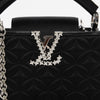 Louis Vuitton Black Satin Flower Embossed Mini Capucines - Blue Spinach