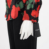 Saint Laurent Black & Red Silk Roses Print Blouse FR 36 - Blue Spinach