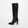 Celine Black Calfskin Claude Knee High Boots 39 - Blue Spinach