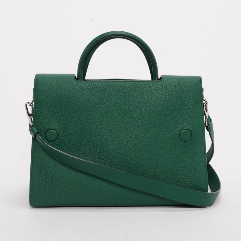 Dior Emerald Green Grained Calfskin Medium Diorever Bag - Blue Spinach