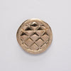 Chanel Light Gold Quilted Round CC Brooch - Blue Spinach