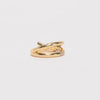 Tiffany & Co 18K Gold & Diamond Tiffany Knot Double Row Ring - Blue Spinach