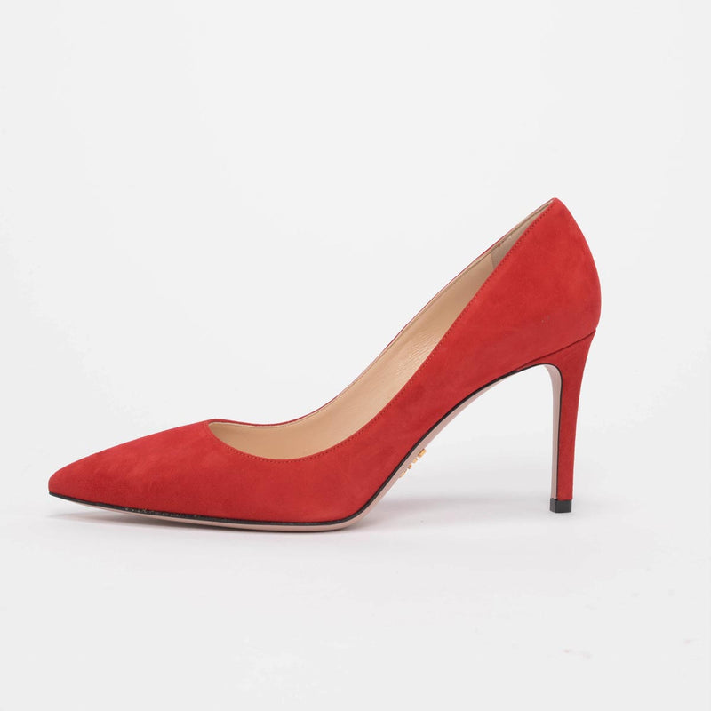 Prada Red Suede Pumps - Blue Spinach