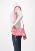 Balenciaga Pink Croc Embossed Le Cagole XS Bag - Blue Spinach