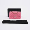 Chanel Pink Boucle Tweed Mini Rectangular Flap Bag - Blue Spinach