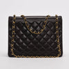 Chanel Vintage Brown Lambskin CC Maxi Flap Bag - Blue Spinach