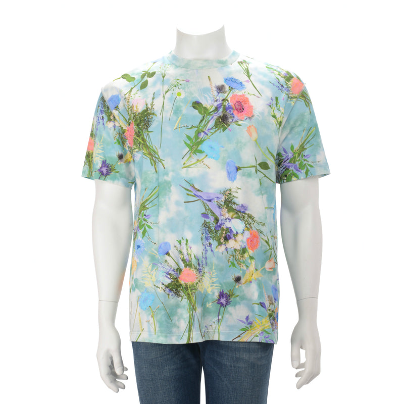 Louis Vuitton Multi Colour Embroidered Floral T-Shirt M - Blue Spinach