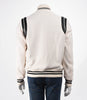 Saint Laurent Cream Wool & Lambskin Teddy Jacket FR 50 - Blue Spinach