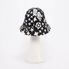 Chanel Black & White Printed Cotton Bucket Hat - Blue Spinach