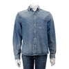 Balenciaga Denim Rose Embroidered Shirt 42 - Blue Spinach