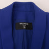 Balmain Royal Blue Wool Twill Longline Blazer FR 40 - Blue Spinach