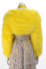 Gucci Yellow Marabou Bolero Jacket IT 38 - Blue Spinach