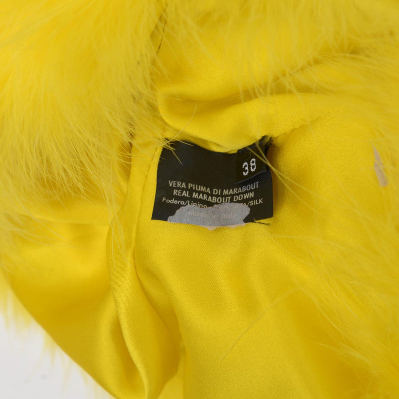 Gucci Yellow Marabou Bolero Jacket IT 38 - Blue Spinach