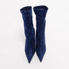 Balenciaga Blue Crushed Velvet Knife Boots 40 - Blue Spinach