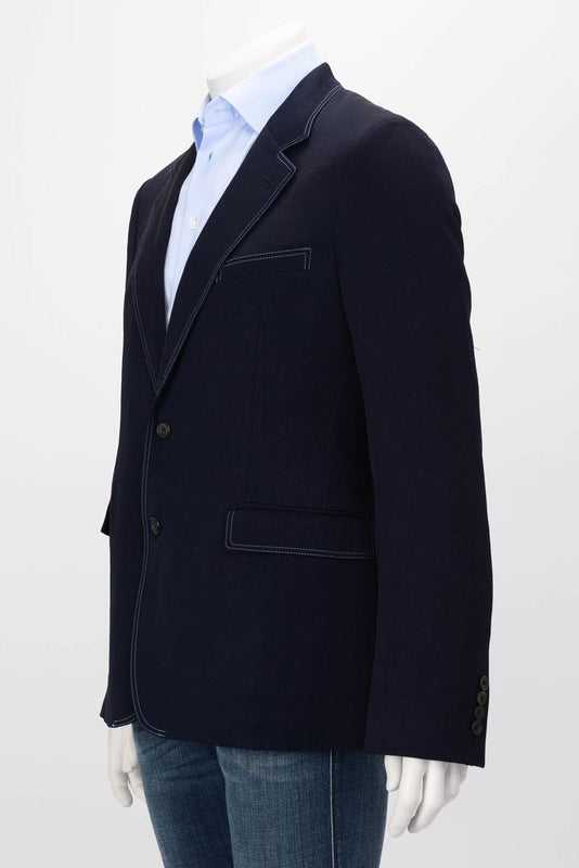 Alexander McQueen Navy Overdyed S.B. Blazer IT 50 - Blue Spinach