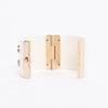 Chanel Cream & Gold Resin CC Cuff - Blue Spinach