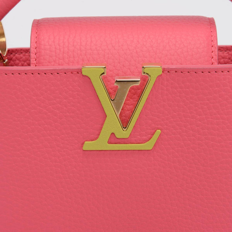 Louis Vuitton Dragon Fruit Taurillon Capucines Mini - Blue Spinach