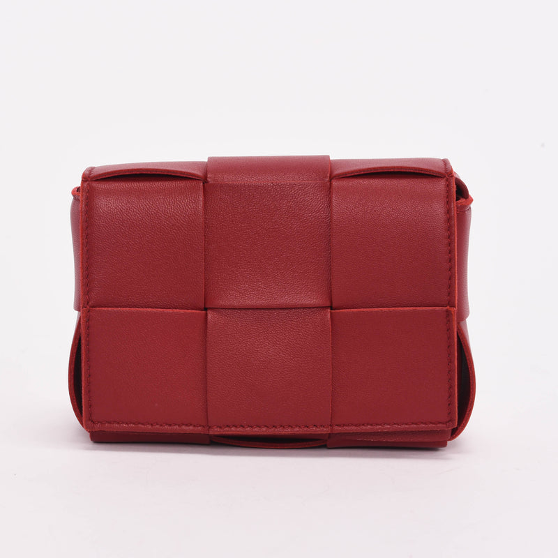 Bottega Veneta Red Intrecciato Candy Cassette Bag - Blue Spinach