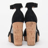 Ferragamo Black Suede Pert Cork Wedges 7.5 - Blue Spinach