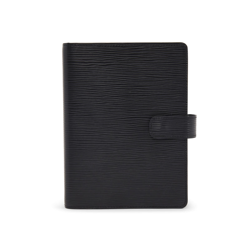 Louis Vuitton Black Epi Leather Medium Ring Agenda Cover - Blue Spinach