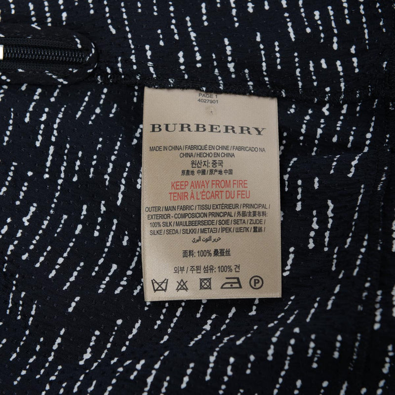 Burberry Black & White Silk Printed Dress - Blue Spinach