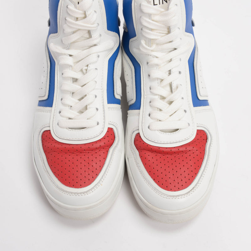 Celine White Leather CT-01 "Z" High Top Sneakers 39 - Blue Spinach