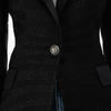 Balmain Black Lurex & Satin Single Breasted Blazer FR 36 - Blue Spinach