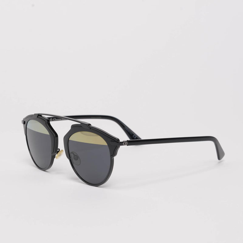 Dior Black SoReal Split Lens Sunglasses - Blue Spinach