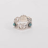 Gucci Sterling Silver MOP Double G Ring - Blue Spinach