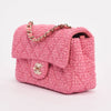 Chanel Pink Boucle Tweed Mini Rectangular Flap Bag - Blue Spinach