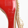 Christian Louboutin White & Gold Studded Madmonica Wedges 37 - Blue Spinach