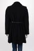 Burberry Prorsum Black Wool Blend Shearling Collar Coat 46 - Blue Spinach