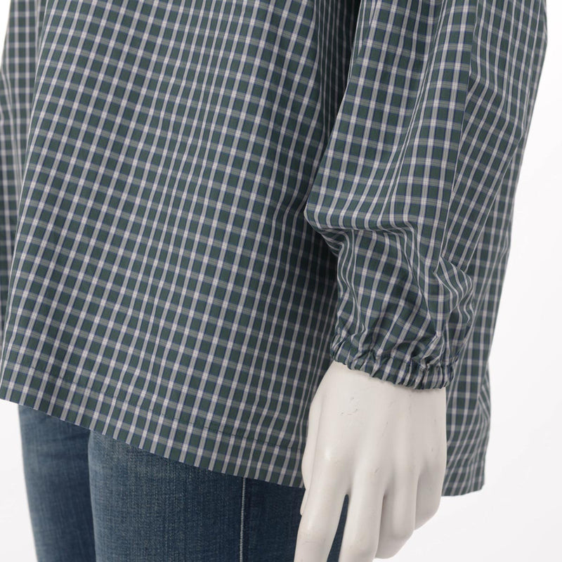 Balenciaga Green Check Hooded Jacket FR 34 - Blue Spinach