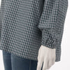 Balenciaga Green Check Hooded Jacket FR 34 - Blue Spinach