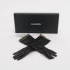 Chanel Black Lambskin CC Chain Gloves - Blue Spinach