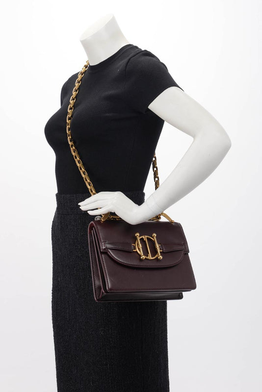 Dior Burgundy Lambskin DiorDirection Shoulder Bag - Blue Spinach