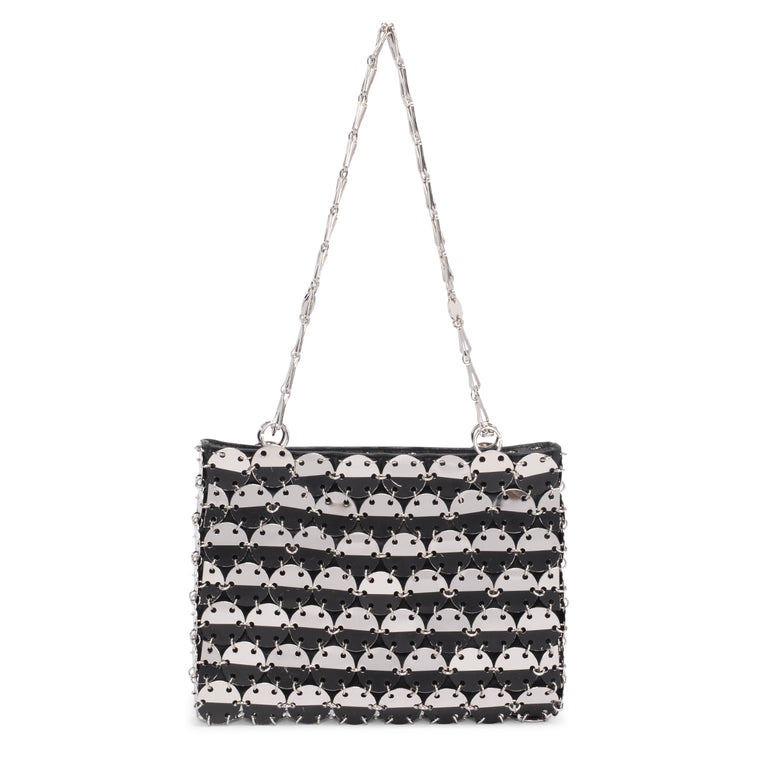 Paco Rabanne Black & Silver 1969 Disc Shoulder Bag