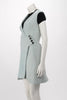 Dior White & Green Sleeveless V-Neck Dress FR 34 - Blue Spinach