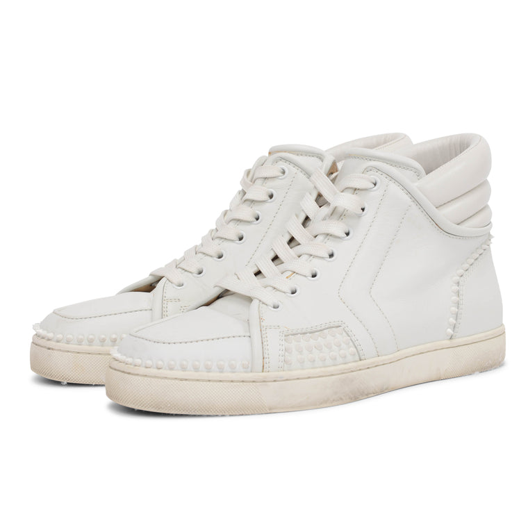 Christian Louboutin White Calfskin Sporty Dude Sneakers 41