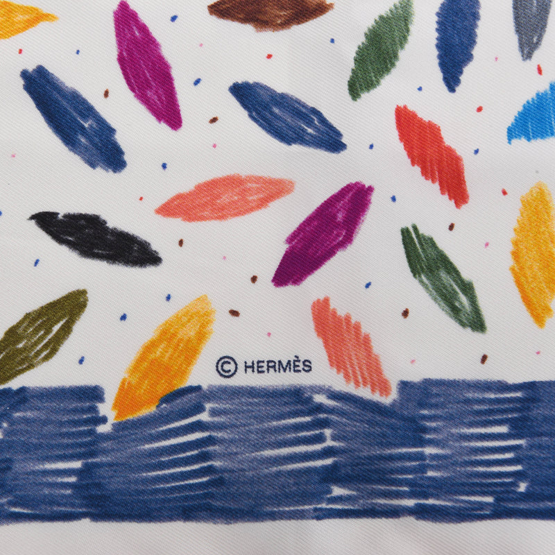 Hermes Multicolour Silk Chacun Fait Son Nid Scarf 90 - Blue Spinach