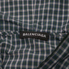 Balenciaga Green Check Hooded Jacket FR 34 - Blue Spinach