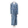 Balmain Blue Denim Trench Coat FR 34 - Blue Spinach