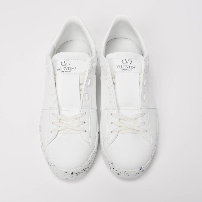 Valentino White Open For Change Sneakers 38 - Blue Spinach