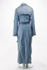 Balmain Blue Denim Trench Coat FR 34 - Blue Spinach