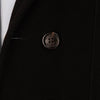 Burberry Prorsum Black Wool Blend Shearling Collar Coat 46 - Blue Spinach