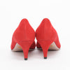 Prada Red Suede Low Heel Pumps - Blue Spinach