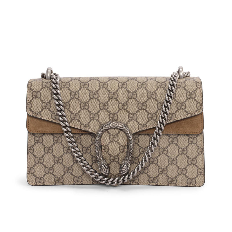 Gucci Beige GG Supreme Small Dionysus Bag - Blue Spinach